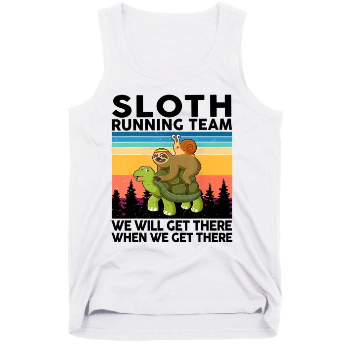 Sloth Running Team Women Men Gift Funny Running Tank Top