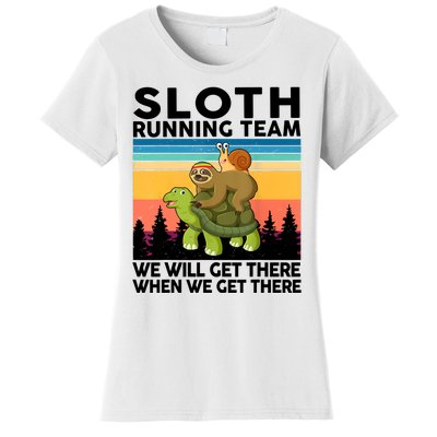 Sloth Running Team Women Men Gift Funny Running Women's T-Shirt