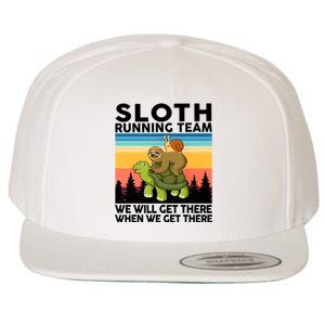 Sloth Running Team Women Men Gift Funny Running Wool Snapback Cap