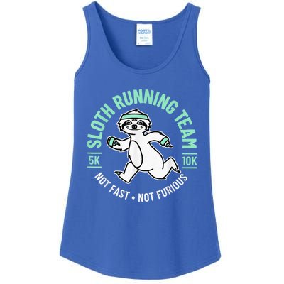 Sloth Running Team Not Fast Not Furious Ladies Essential Tank