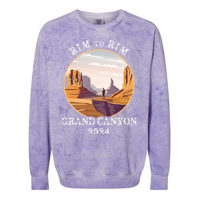 South Rim To North Rim Grand Canyon National Park Hiking Colorblast Crewneck Sweatshirt