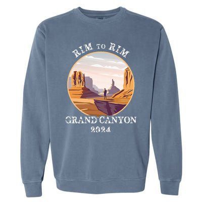 South Rim To North Rim Grand Canyon National Park Hiking Garment-Dyed Sweatshirt