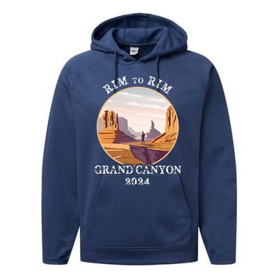 South Rim To North Rim Grand Canyon National Park Hiking Performance Fleece Hoodie