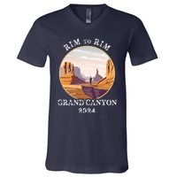 South Rim To North Rim Grand Canyon National Park Hiking V-Neck T-Shirt