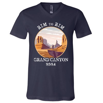 South Rim To North Rim Grand Canyon National Park Hiking V-Neck T-Shirt