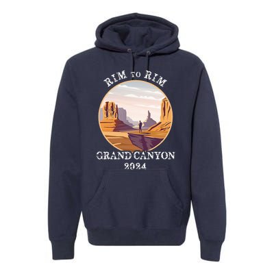 South Rim To North Rim Grand Canyon National Park Hiking Premium Hoodie