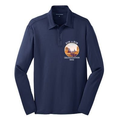 South Rim To North Rim Grand Canyon National Park Hiking Silk Touch Performance Long Sleeve Polo