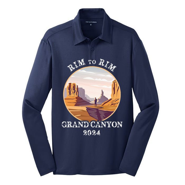 South Rim To North Rim Grand Canyon National Park Hiking Silk Touch Performance Long Sleeve Polo