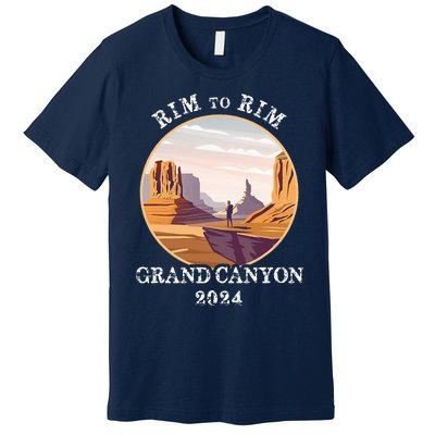 South Rim To North Rim Grand Canyon National Park Hiking Premium T-Shirt