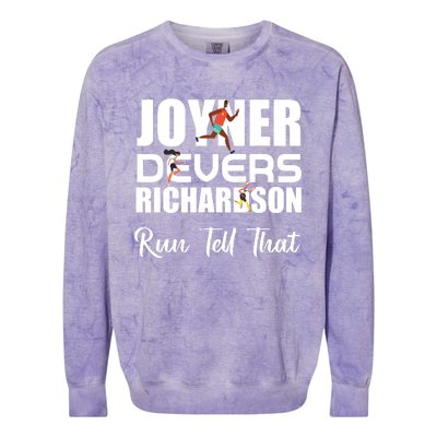 Shacarri Run Tell That Track And Field Running Colorblast Crewneck Sweatshirt