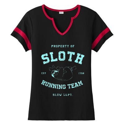 Sloth Running Team Athletic Slow Department Ladies Halftime Notch Neck Tee