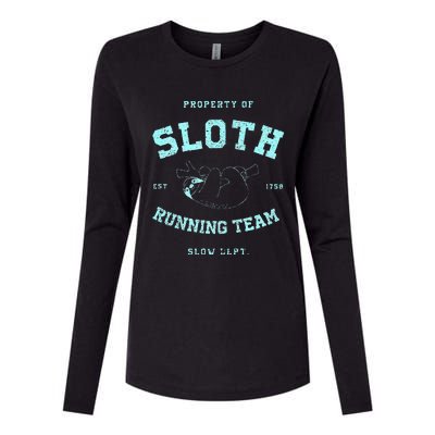 Sloth Running Team Athletic Slow Department Womens Cotton Relaxed Long Sleeve T-Shirt