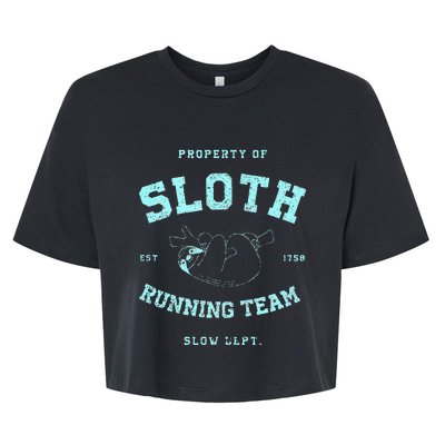 Sloth Running Team Athletic Slow Department Bella+Canvas Jersey Crop Tee