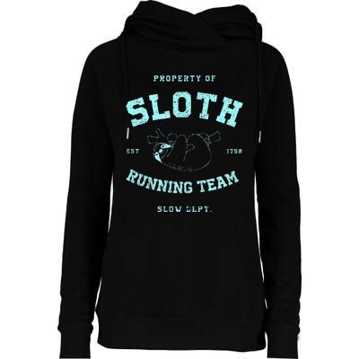 Sloth Running Team Athletic Slow Department Womens Funnel Neck Pullover Hood