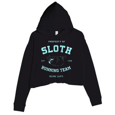 Sloth Running Team Athletic Slow Department Crop Fleece Hoodie