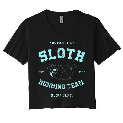 Sloth Running Team Athletic Slow Department Women's Crop Top Tee