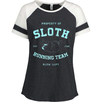 Sloth Running Team Athletic Slow Department Enza Ladies Jersey Colorblock Tee