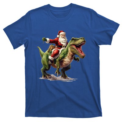 Santa Riding Trex Christmas Trex Funny Christmas Trex Gift T-Shirt