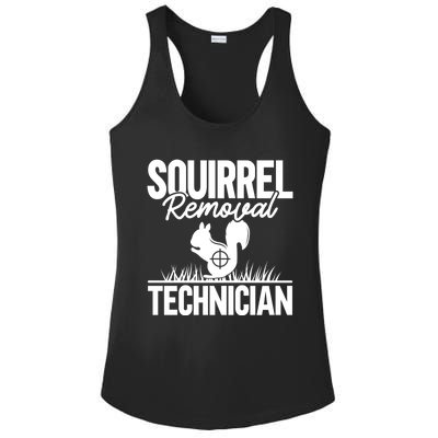 Squirrel Removal Technician Funny Squirrel Hunting Gift Ladies PosiCharge Competitor Racerback Tank