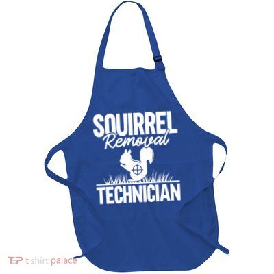 Squirrel Removal Technician Funny Squirrel Hunting Gift Full-Length Apron With Pockets