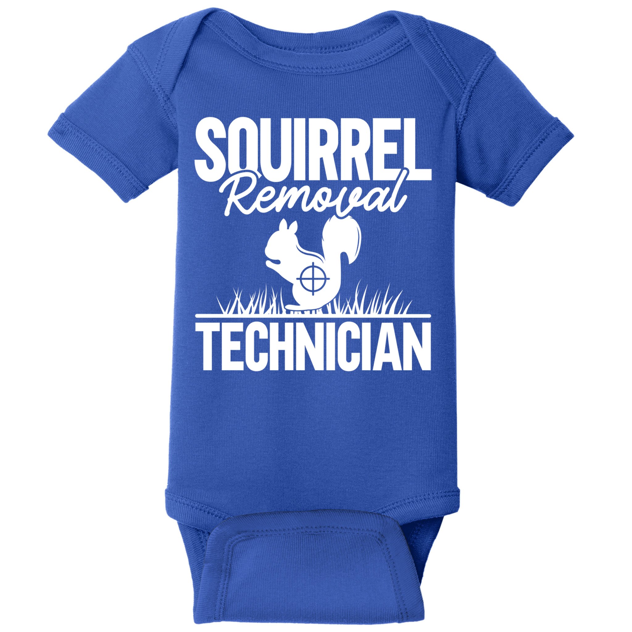 Squirrel Removal Technician Funny Squirrel Hunting Gift Baby Bodysuit