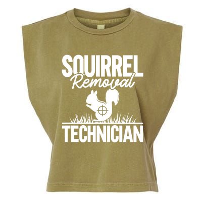 Squirrel Removal Technician Funny Squirrel Hunting Gift Garment-Dyed Women's Muscle Tee