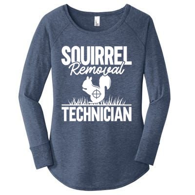 Squirrel Removal Technician Funny Squirrel Hunting Gift Women's Perfect Tri Tunic Long Sleeve Shirt