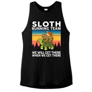 Sloth Running Team Women Men Gift Funny Running Ladies PosiCharge Tri-Blend Wicking Tank