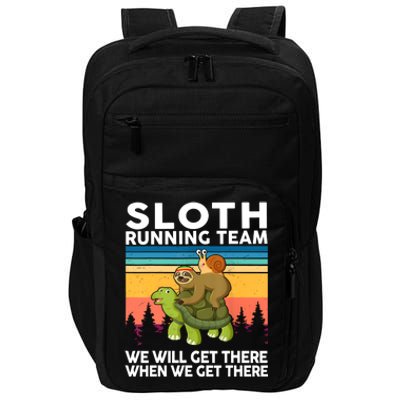 Sloth Running Team Women Men Gift Funny Running Impact Tech Backpack