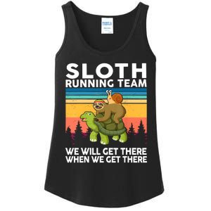 Sloth Running Team Women Men Gift Funny Running Ladies Essential Tank