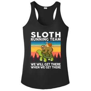 Sloth Running Team Women Men Gift Funny Running Ladies PosiCharge Competitor Racerback Tank