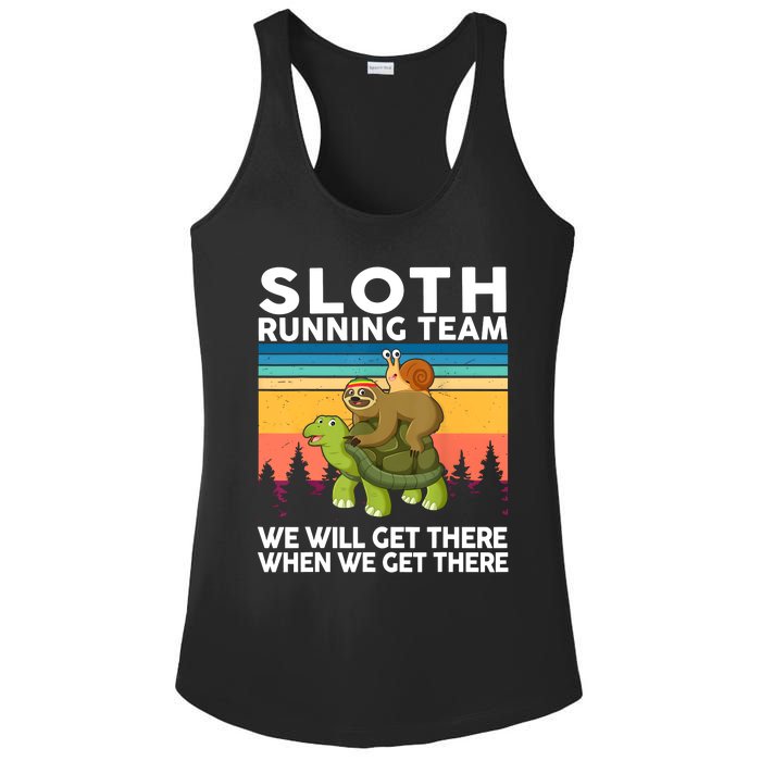 Sloth Running Team Women Men Gift Funny Running Ladies PosiCharge Competitor Racerback Tank