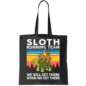 Sloth Running Team Women Men Gift Funny Running Tote Bag