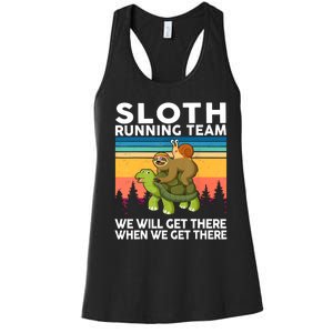 Sloth Running Team Women Men Gift Funny Running Women's Racerback Tank