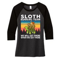 Sloth Running Team Women Men Gift Funny Running Women's Tri-Blend 3/4-Sleeve Raglan Shirt