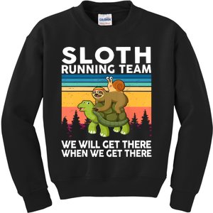 Sloth Running Team Women Men Gift Funny Running Kids Sweatshirt