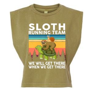 Sloth Running Team Women Men Gift Funny Running Garment-Dyed Women's Muscle Tee