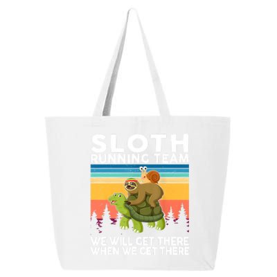 Sloth Running Team Women Men Gift Funny Running 25L Jumbo Tote