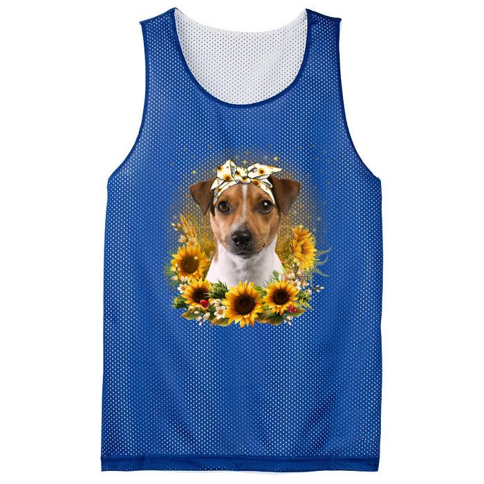 Sunflower Rat Terrier Dog Mothers Day Gift Mesh Reversible Basketball Jersey Tank