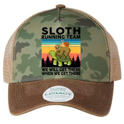 Sloth Running Team Women Men Gift Funny Running Legacy Tie Dye Trucker Hat