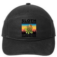 Sloth Running Team Women Men Gift Funny Running 7-Panel Snapback Hat