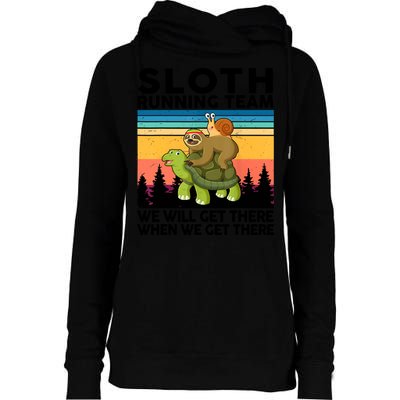 Sloth Running Team Women Men Gift Funny Running Womens Funnel Neck Pullover Hood
