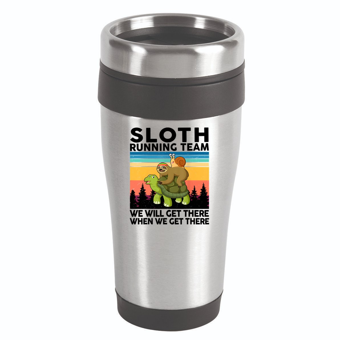 Sloth Running Team Women Men Gift Funny Running 16oz Travel Tumbler