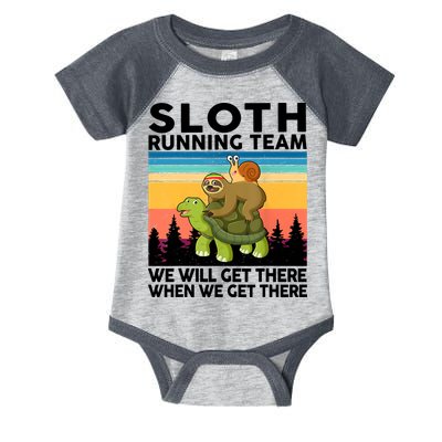 Sloth Running Team Women Men Gift Funny Running Infant Baby Jersey Bodysuit