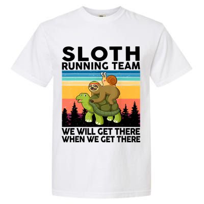 Sloth Running Team Women Men Gift Funny Running Garment-Dyed Heavyweight T-Shirt