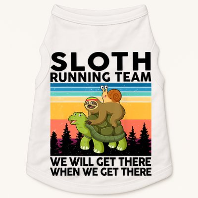 Sloth Running Team Women Men Gift Funny Running Doggie Tank