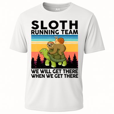 Sloth Running Team Women Men Gift Funny Running Performance Shirt