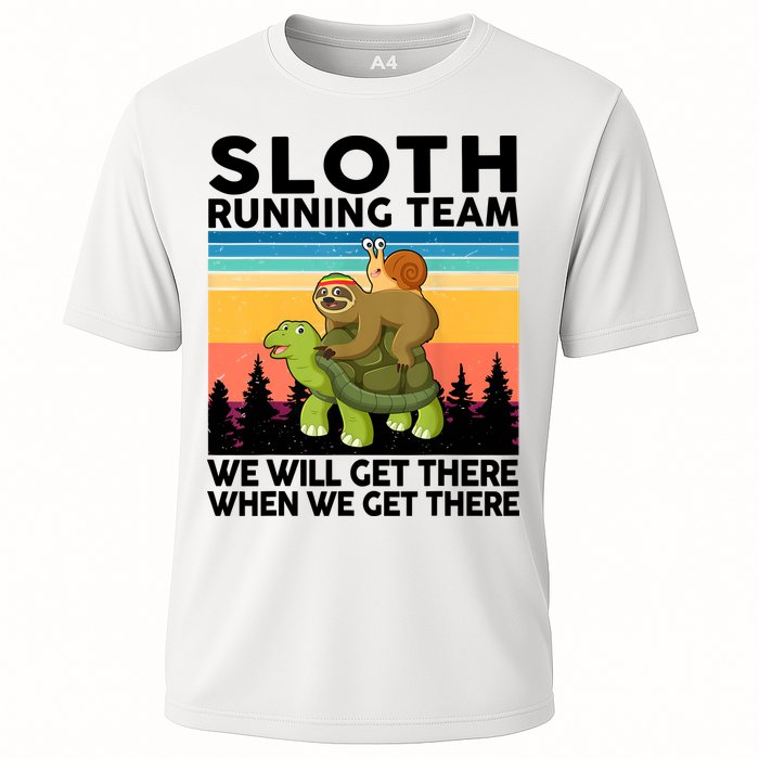 Sloth Running Team Women Men Gift Funny Running Cooling Performance Crew T-Shirt