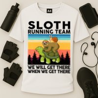 Sloth Running Team Women Men Gift Funny Running Cooling Performance Crew T-Shirt