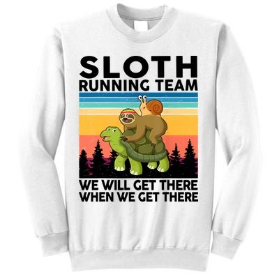 Sloth Running Team Women Men Gift Funny Running Sweatshirt